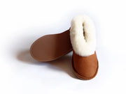 Chaussons enfant camel, en peau de mouton
