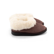 Chaussons mixtes coffee en peau de mouton