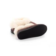 Chaussons mixtes coffee en peau de mouton