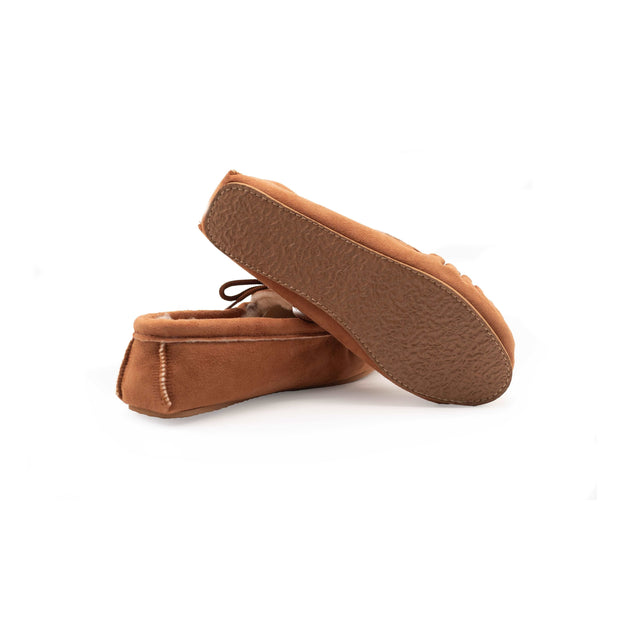 Mocassin en peau lainée Camel