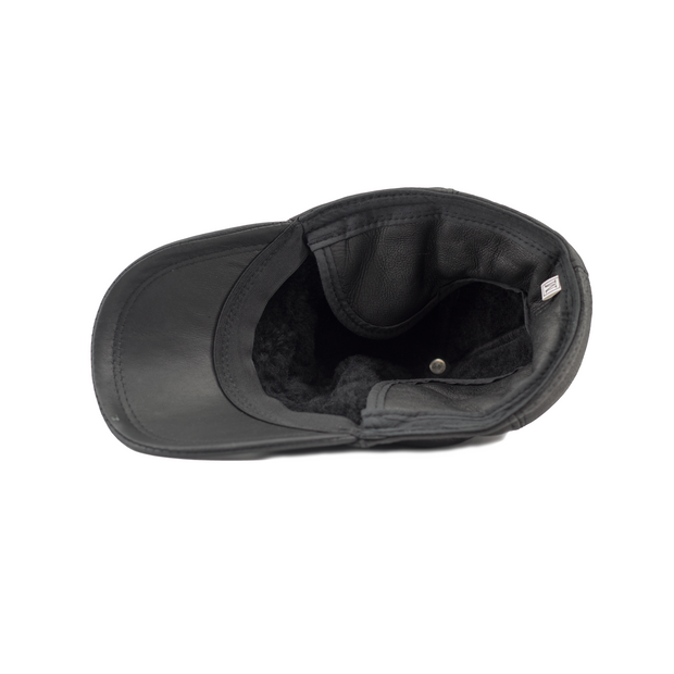 Casquette en peau lainée cuir