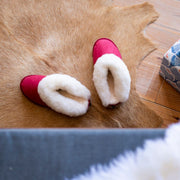 Mules Femme Rouge en Laine de mouton