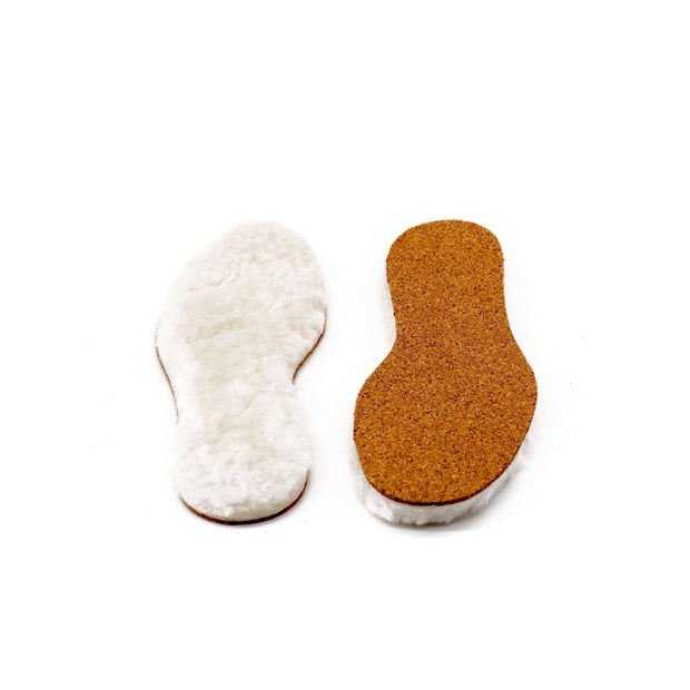 Semelles en peau de mouton liège blanches