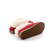 Chaussons mixte rouge en peau de mouton