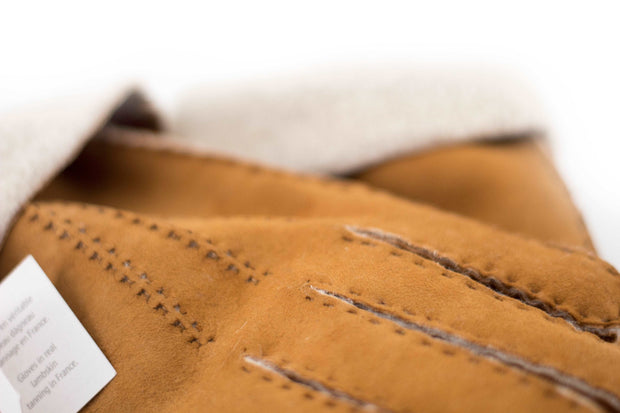 Gants en peau de mouton camel