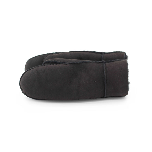 Moufles mixtes noire en peau lainée