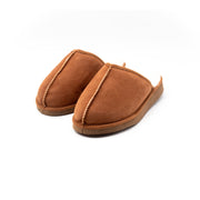 Mules en peau de mouton camel Zoé