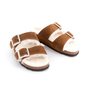 Sandales LISBONNE à double bandes en peau de mouton