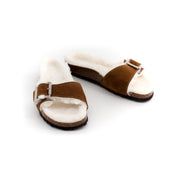 Sandales LISBONNE simple bande en laine de mouton