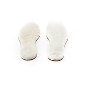 Semelles en peau de mouton liège blanches