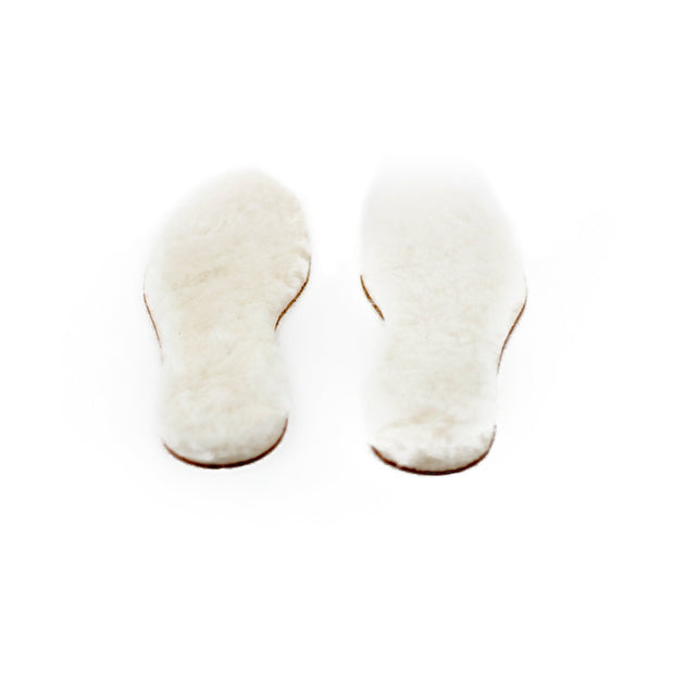Semelles en peau de mouton liège blanches